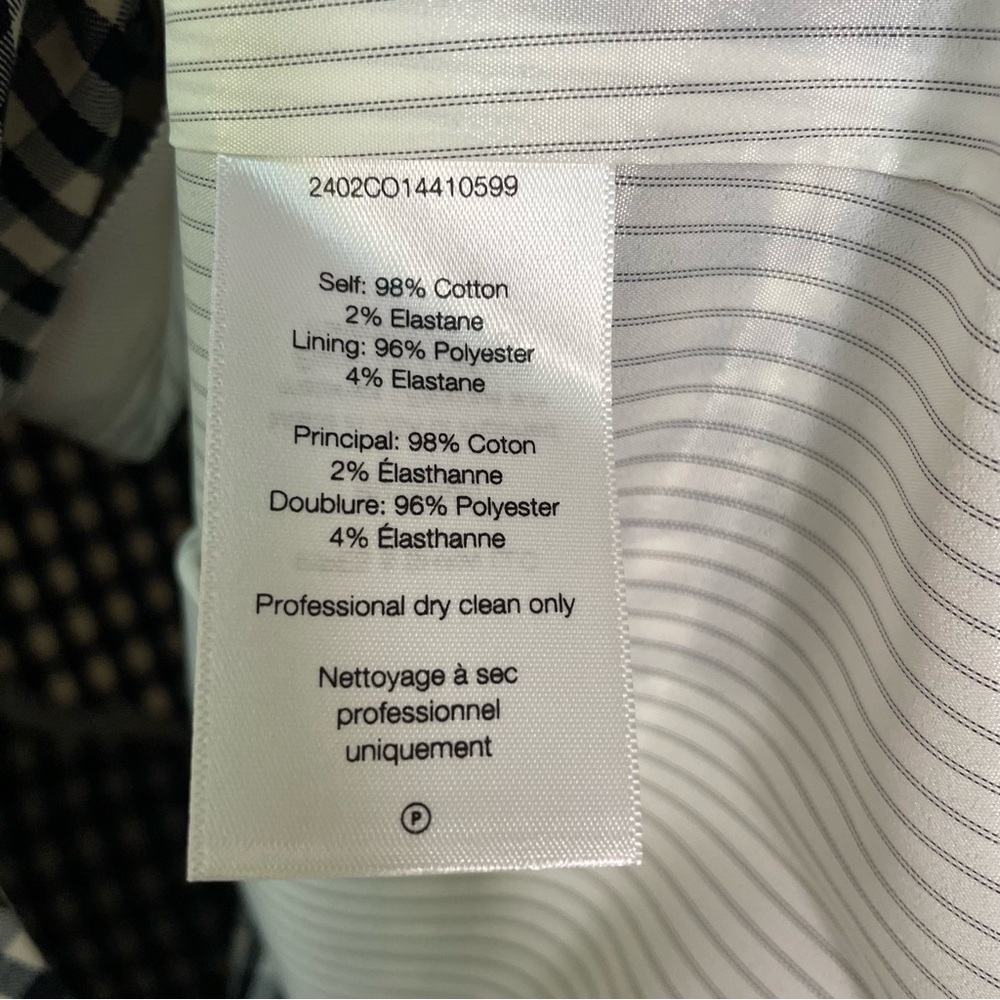 Veronica Beard Charleston Dickey Jacket Black/Ecru Gingham Plaid Check Size 10 - Picture 7 of 11
